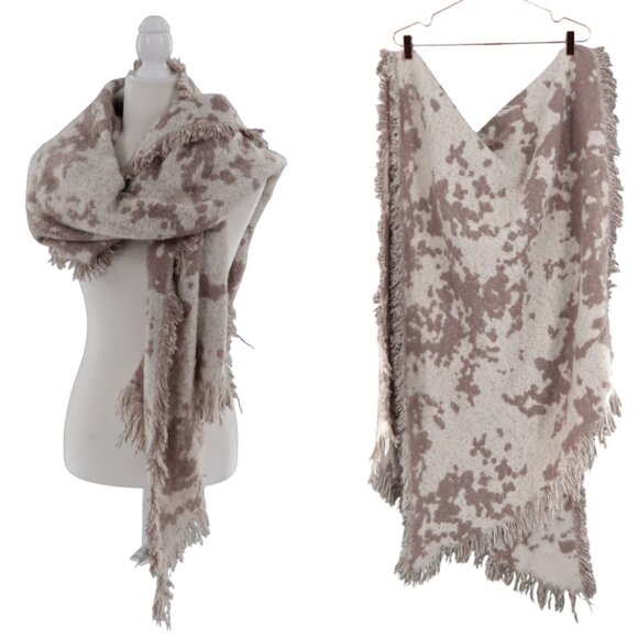 H&M Earth Blanket Shawl Beige Boho Goblincore‎ Rustic Farmhouse Country Cottage - Picture 1 of 13